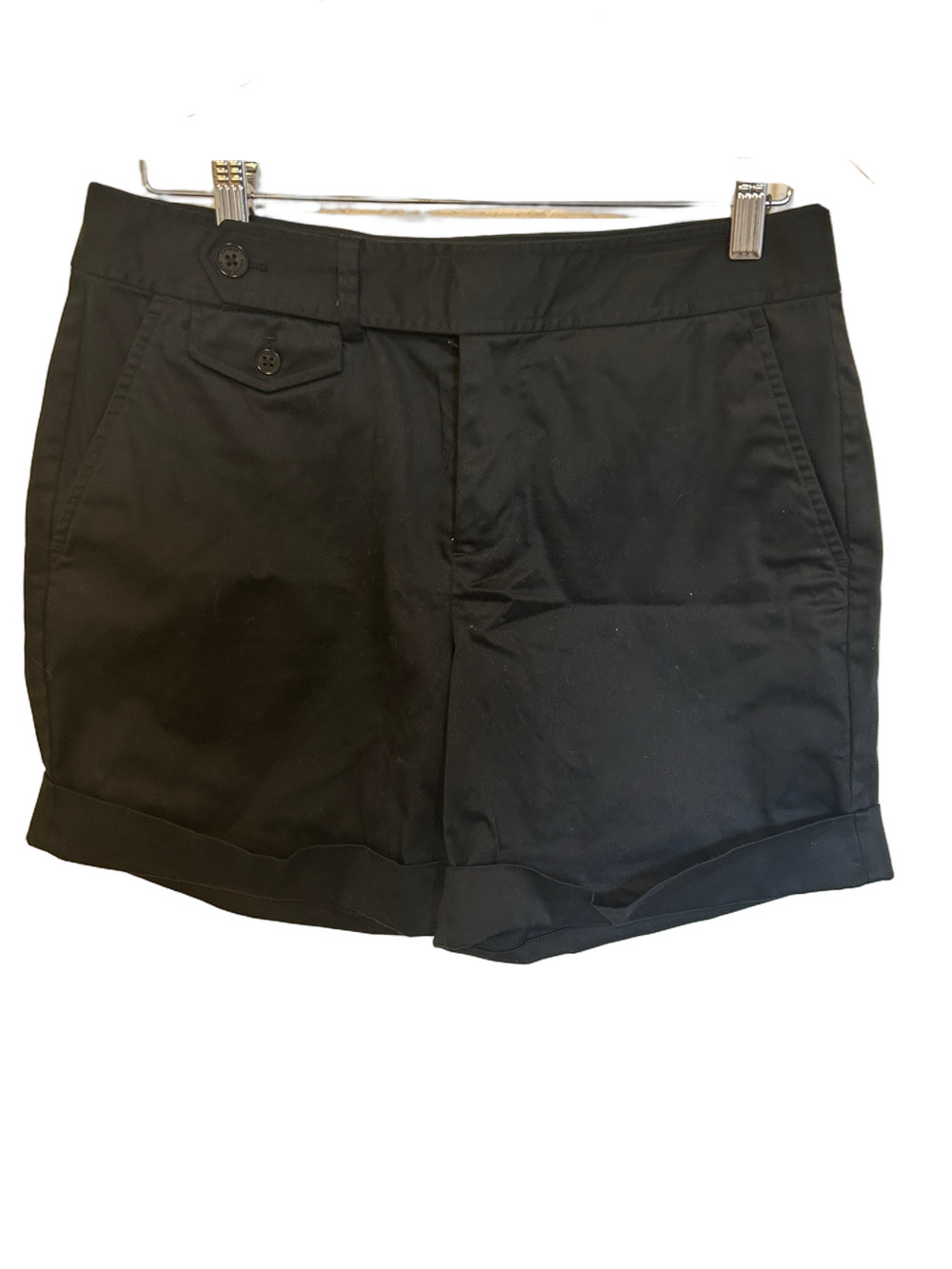 🎮Lauren Ralph Lauren Black Cuffed Casual Shorts size 8P GUC